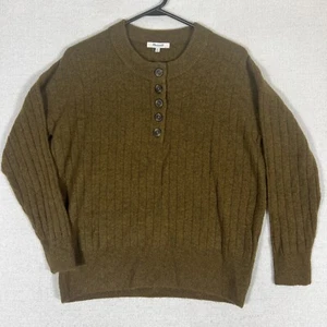 Madewell Bowden Henley Sweater Womens Small Merino Wool Alpaca Blend Green - Picture 1 of 7