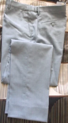Zanella Platinum solid Gray flat front  Dress Pants Size 42"W/32"L made in Italy - Image 1 of 4