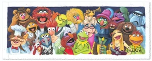 Muppets Disney Fine Art Michelle St. Laurent Signed Lt Ed 50 Back Stage at Show - Picture 1 of 1