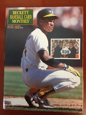 Beckett April 1991 Issue #73 Rickey Henderson Cover Vintage Sports Card Magazine - Image 1 of 2