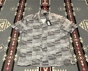 Paige Landon Shirt Men's M NWT Short Sleeve Rayon Grey T96 - Picture 1 of 8