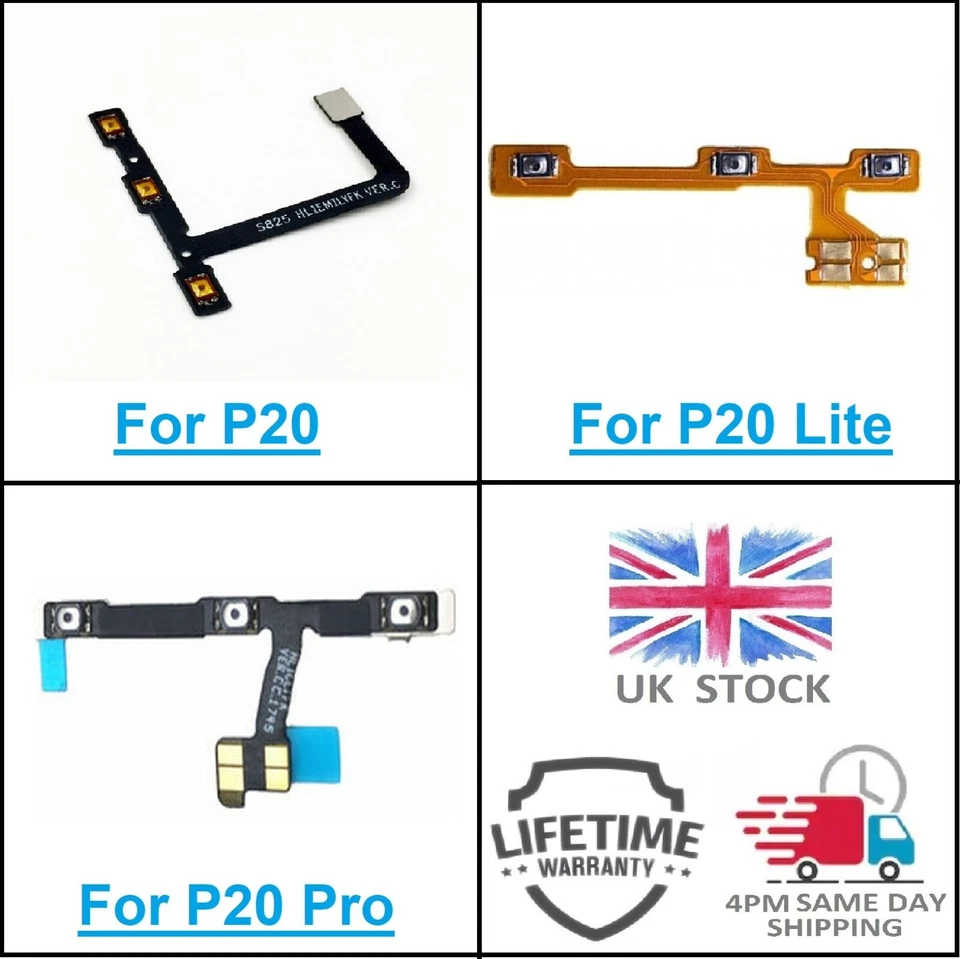 Botões laterais volume cabo flexível alimentação para Huawei {P20} P20 Lite P20 Pro - Imagem 1 de 1