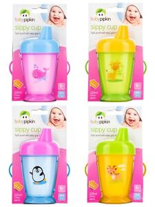 No Spills Sippy Drinking Cup Baby Toddler Training Easy Grip 225ml BPA Free 6m+