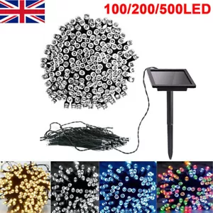 More details for 100 200 500 led solar power fairy garden lights string outdoor party wedding uk