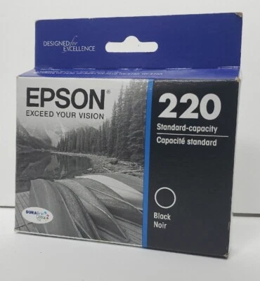 🔥EPSON 220 ⚫️Black Ink Cartridge T220120 Genuine Exp. 9/25 ✅️Free USPS Shipping - Image 1 of 4