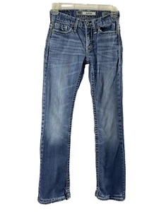 BKE Aiden Jeans Herren 24R Light Wash Denim Distress Destroyed Boot Altered Hem - Bild 1 von 12
