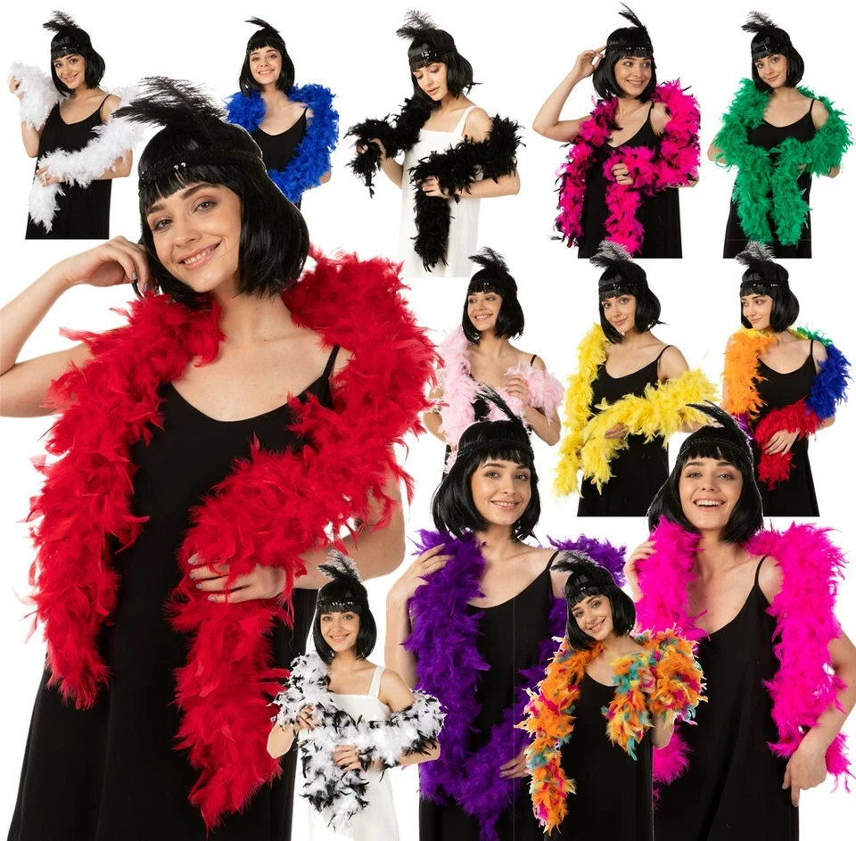 Deluxe Feather Boa Flapper Burlesque Accessory 180cm Long 80G Fancy Dress 1920's - Image 1 of 1