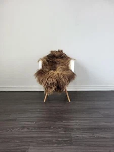 Icelandic sheepskin rug | sheepskin rug  soft silky long wool #C445 - Picture 1 of 8