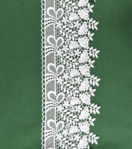 Borde de encaje, guipur, pat. 5642A, ancho 110 mm, 1 metro de largo, color blanco - Imagen 1 de 5