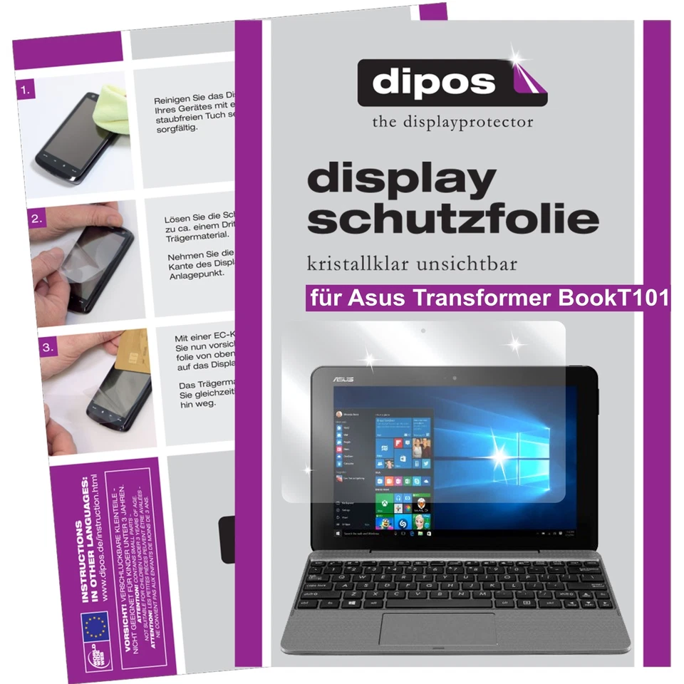2x Pellicola per Asus Transformer Book T101 Protettiva Protezione Cristallo - Immagine 1 di 4