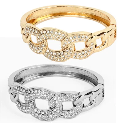 ZAKATTE • Damen Armreif aus Edelstahl mit Strasssteinen Zirkonia Armband BSA02 - Bild 1 von 4