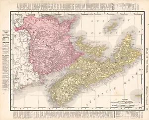 Mapa antiguo de las provincias marítimas de Canadá de 1895 Nueva Escocia PEI Nuevo Brunswick 2262 - Imagen 1 de 4