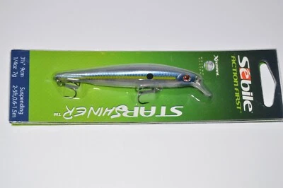sebile star shiner bass suspending jerkbait 3 1/2" 1/4oz smokin purple pearl - Image 1 of 4