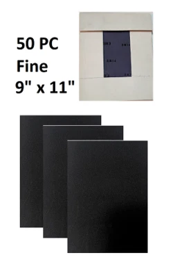 Emery Cloth 50 Sheets 9"x11" Fine Abrasive Sheet Sand Paper Sanding Metal NOS - Image 1 of 4