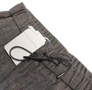 Fabiana Filippi NWT Casual Dress Pants Size 38 US XXS in Gray/Brown Plaid Wool - Picture 1 of 15