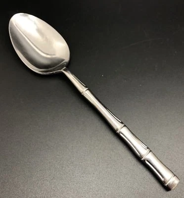 Rebacraft Stainless Steel REGAL BAMBOO 8-1/4" Solid Serving Spoon (RRR) - Image 1 of 4
