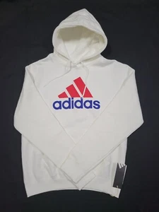 Adidas Men's 2 Tone Bos Hoodie warm sweatshirt multi sports JW4814 White Red - Picture 1 of 10
