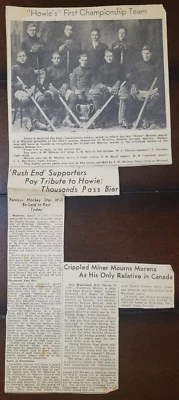 1937 Howie Morenz original two March 10th newspaper articles & team picture - Image 1 of 3