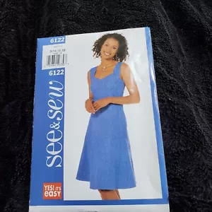 See & Sew 6122 Very Easy Dress Sewing Pattern Womens 14 16 18 UNCUT - Picture 1 of 8