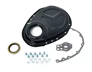 SB Chevy Timing Chain Cover V8 SBC 283 327 350 383 400 V8 With Roller Cam Black - Bild 1 von 2