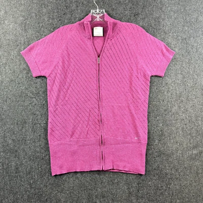 Suéter de golf Nike Top para mujer grande rosa tejido mezcla de lana manga corta cremallera completa Foto 1 de 4