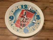 Coca-Cola Plastic Round Clock ~ Battery Operated 17.5 inch ~ WORKS