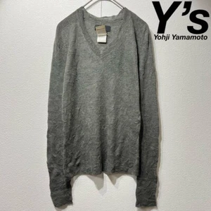 Y’s Yohji Yamamoto Alpaca polyester felted design V-neck knit sweater - Picture 1 of 8