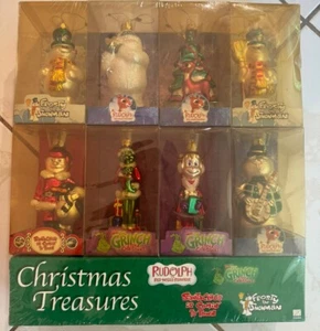 Rankin Bass Christmas Treasures Vintage Glass Ornaments rudolph frosty grinch - Picture 1 of 11