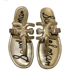 NWOT Sam Edelman Carter Sandals Gold Metallic Flat Size 8.5m - Picture 1 of 11