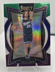 Devin Carter 2024-25 Panini Select Green/White/Purple Prizm Rookie Card RC #92 - Foto 1 di 2