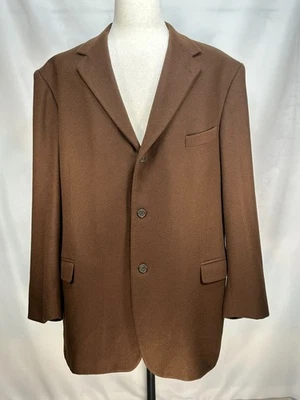 Perry Ellis 100% Camelhair 3-Button Blazer Jacket Brown 48L - Image 1 of 4