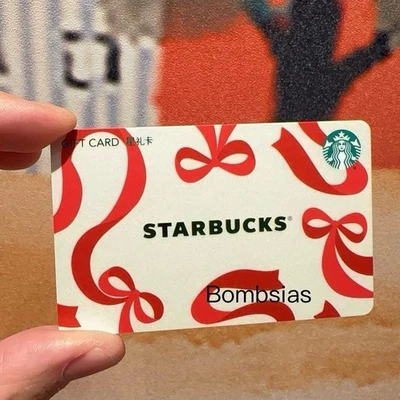 Starbucks 2025 China Merry Christmas Red Bow Used Card - Image 1 of 3