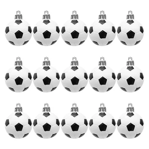  24 Stück Weihnachtsfußball Ornamente: Fußball Weihnachtsschmuck mit Aufhängung - Bild 1 von 12