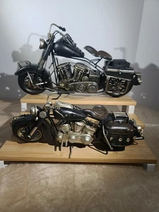 2 Vintage Heavy Metal Motorrad Figuren 15" & 11" Statuen Kunst Sammlerstück - Bild 1 von 9