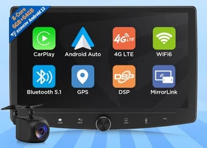 10.1" Double 2Din Car Radio Android 13 6+64GB 8Core Stereo CarPlay Head Unit GPS - Picture 1 of 24