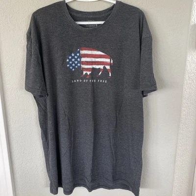 Bison land of the free stars and stripes T-shirt “BUFFALO” - Image 1 of 4