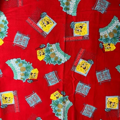 Pantalones cuadrados Bob Esponja Okey Dokey Then tela costura 36x 54 yardas edredón artesanía #15 Foto 1 de 4