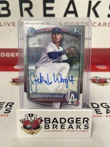 2025 Bowman Chrome Jakob Wright Auto #CPA-JWR 1st Prospect Dodgers 3 - Picture 1 of 2