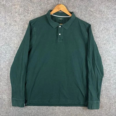 Camisa Polo J Crew Para Hombres XL Alta Verde Remero Manga Larga Preppy Golf Rugby Sólida Foto 1 de 4