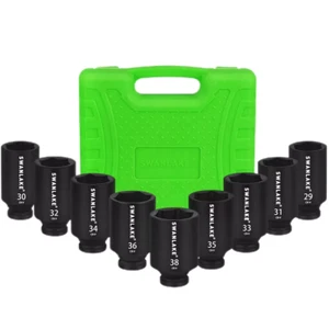 9Pcs 1/2" Drive Deep Impact Socket Set Metric 6-Point Nut Impact Socket Standard - Picture 1 of 10