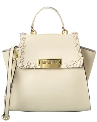 $495 NUEVO CON ETIQUETAS ZAC POSEN ASA SUPERIOR FLORAL JARDÍN CUERO GRANDE BANDOLERA CISNE Foto 1 de 4