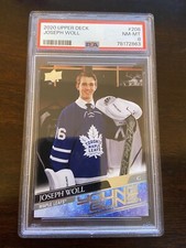 2020 Upper Deck #208 Joseph Woll Young Guns Toronto Maple Leafs Rookie RC PSA 8