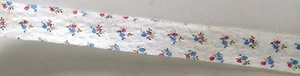 NEW 2 yd VINTAGE 1.25" wide BIAS TRIM Raw edge Crafts SEWING White w.blue & Pink - Picture 1 of 1