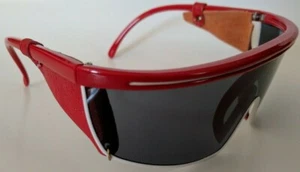 True Vintage from the 1980's wrap around Funky/Sports leather side sunglasses - Picture 1 of 5