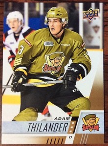 2017-18 ADAM THILANDER UPPER DECK CHL CARD #128 NORTH BAY BATTALION