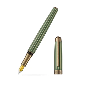 Pluma Estilográfica Laban Antigua II en Verde con Líneas - Punta Ancha - NUEVA en Caja - Imagen 1 de 2