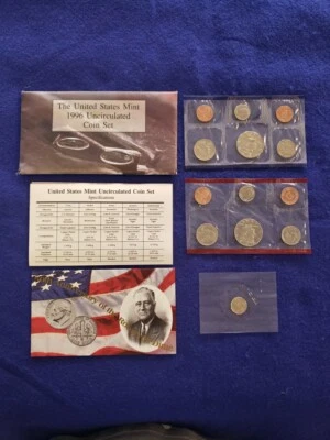 1996 US Mint Set 13 Coin P&D Uncirculated with the 1996 “W” West Point Dime - Image 1 of 2