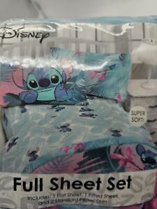 Jay Franco Disney Lilo & Stitch Floral Fun Full Sheet Set New Polyester 