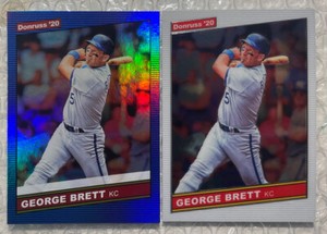 2020 Panini Donruss #229 George Brett RETRO HOLO BLUE & Optic #R86-3 1986 RETRO