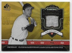 2006 SP LEGENDARY CUTS BASEBALL CHRONOLOGY MATERIALS JERSEY Lou Boudreau #BCLB